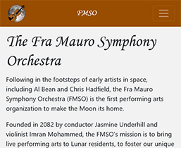screenshot of fictional Orchestra page